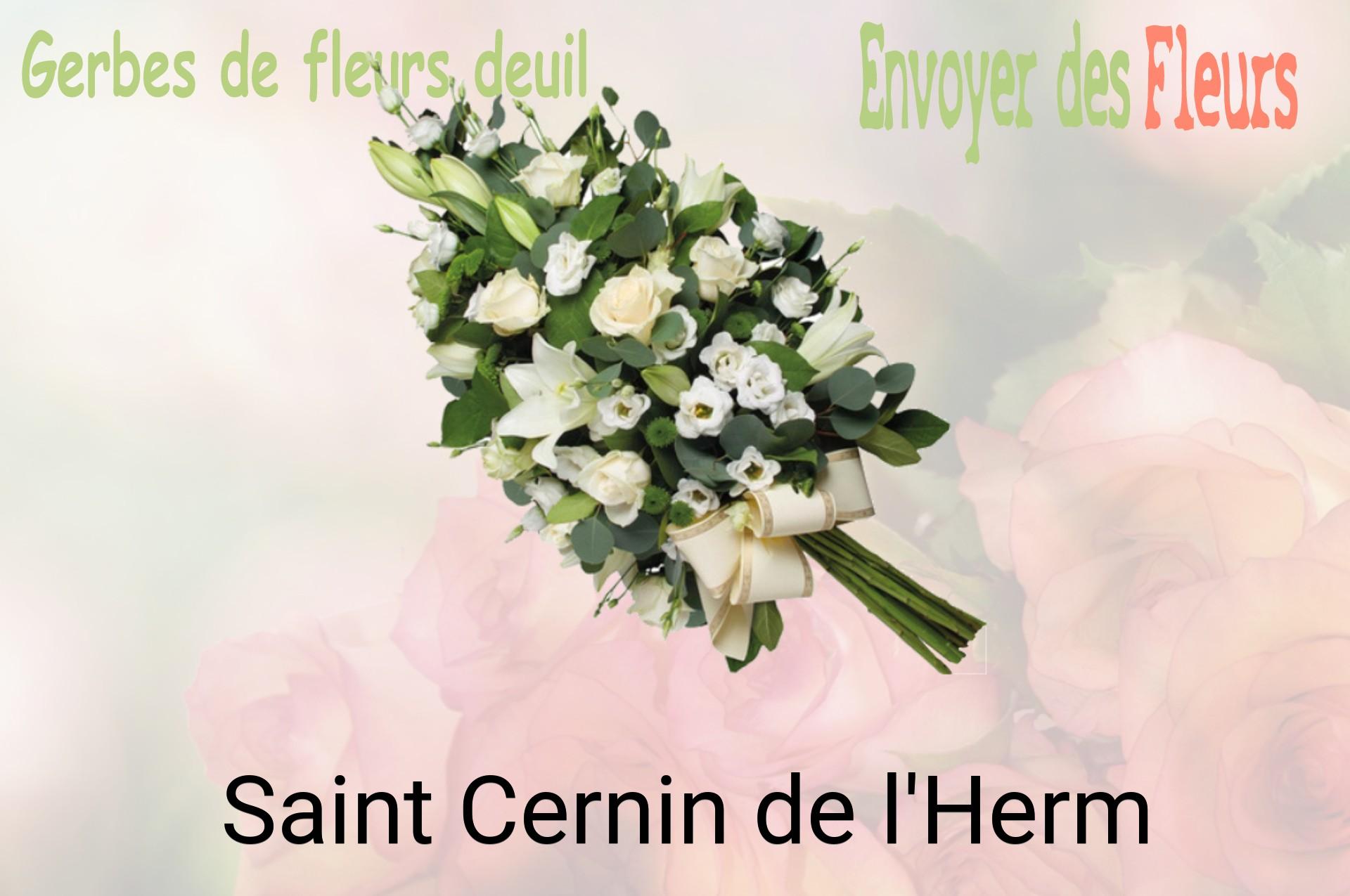 Gerbe de fleurs de deuil livrée à Saint-Cernin-de-l'Herm